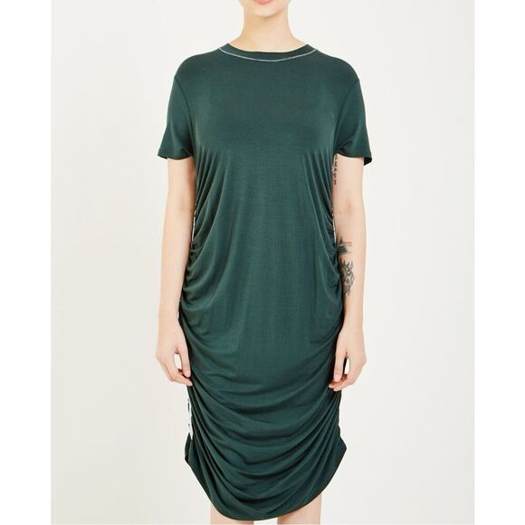 Carven Jersey Ruched Dress in Forest Green Size‎ M - Picture 1 of 12